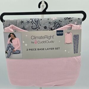 ClimateRight by Cuddl Duds Womens 2-piece Base Layer Top and Legging Set  XSmall